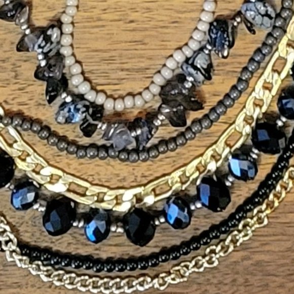 NWOT Layered Jasper, Sea Bead & Austrian Crystal Necklace and Earing Set - Picture 3 of 3